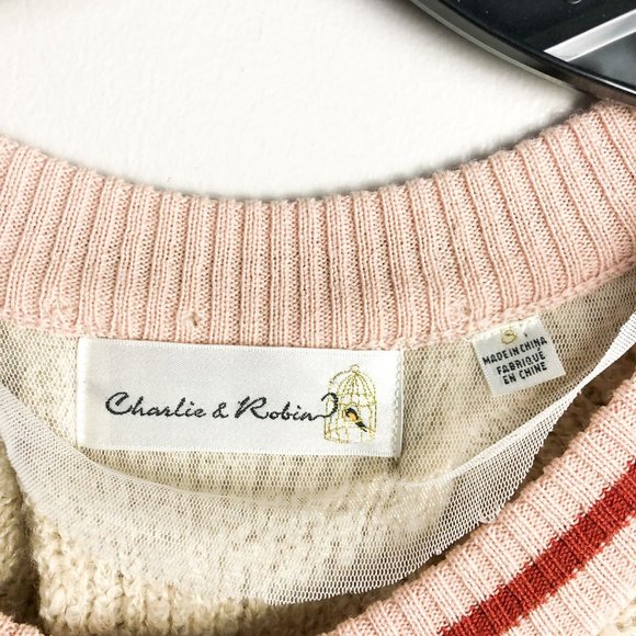 Charlie & Robin Cream Button Front Fuzzy Retro Cardigan Small womens - Picture 7 of 9